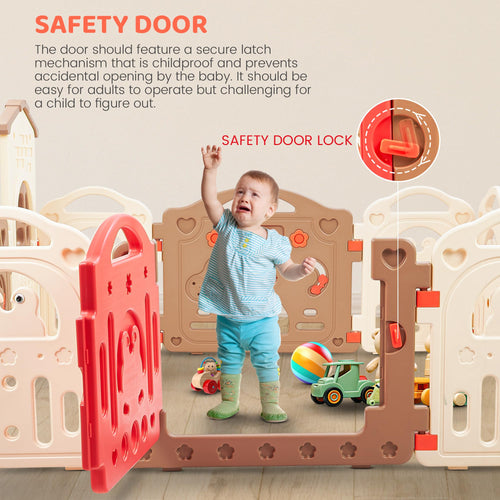 Baybee Kids Playards Playpen for Babies, Smart Portable Baby Activity with Safety Door Lock & Side Guard-  Upto 5 Years boys Girls (12 Panels) BAYBEE