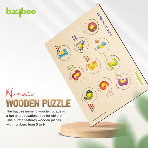 Baybee Number Count Puzzle Board Pre-School Early Learning Toys with Knob BAYBEE