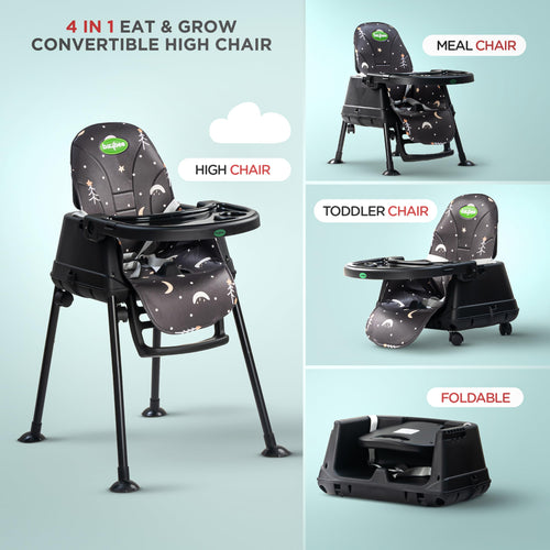 Baybee 4 in 1 Convertible High Chair for Kids Foldable Baby Feeding Chair with Safety Harness Baybee India