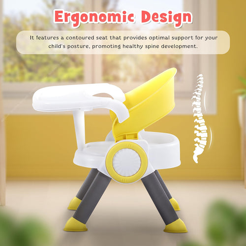 Baybee Plastic Booster Chair for Kids, Ergonomic Feeding Chair with Cushion Seat & High Backrest BAYBEE