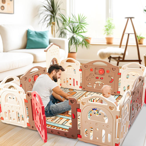 Baybee Kids Playards Playpen for Babies, Smart Portable Baby Activity with Safety Door Lock & Side Guard-  Upto 5 Years boys Girls (12 Panels) BAYBEE