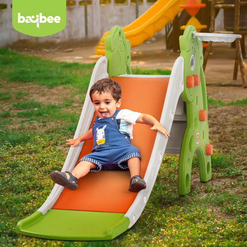Baybee 3 in 1 Garden Baby Slides for Kids Outdoor Slides for Babies with Basketball Set (Tiny) Baybee India