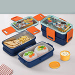 Baybee Premium Stainless Steel Lunch Box for Kids & Adults (500ml+500ml) & 80ml Sauce Container BAYBEE
