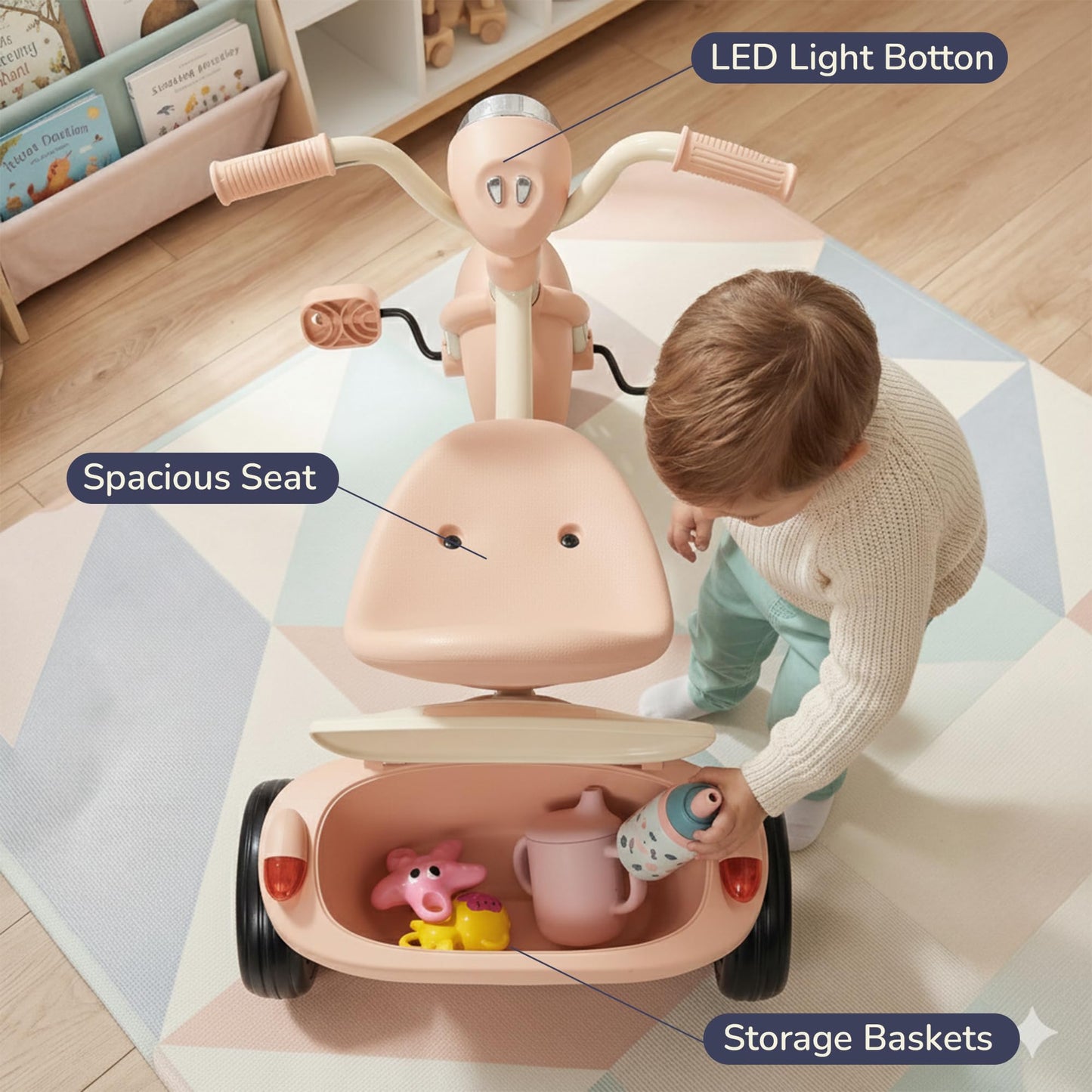 Baybee Flyer Baby Tricycle for Kids, Smart Plug & Play Kids Cycle BAYBEE