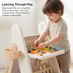 Baybee 2-in-1 Convertible Drawing & Writing Table for Kids Study Table with Whiteboard, Storage & Ergonomic Chair Baybee India