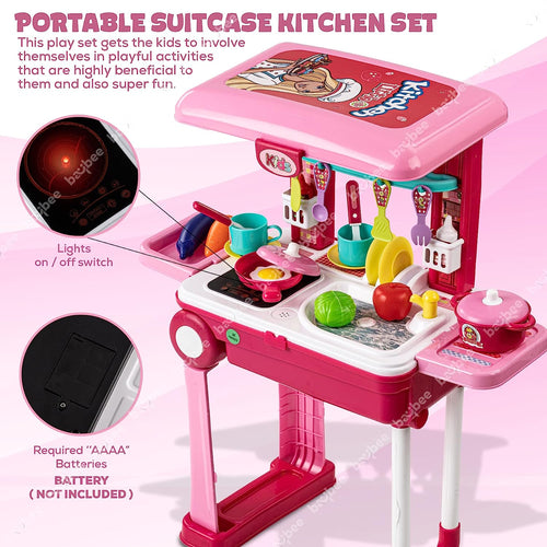Baybee 2 in 1 Kitchen Set for Kids, Portable Pretend Play Toys BAYBEE