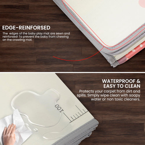 Assorted Themes Baby Double Sided Play Mat Foldable Crawling Mat Size W-180cm X H-120 cm BAYBEE