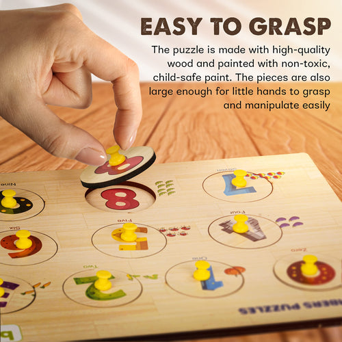 Baybee Number Count Puzzle Board Pre-School Early Learning Toys with Knob BAYBEE