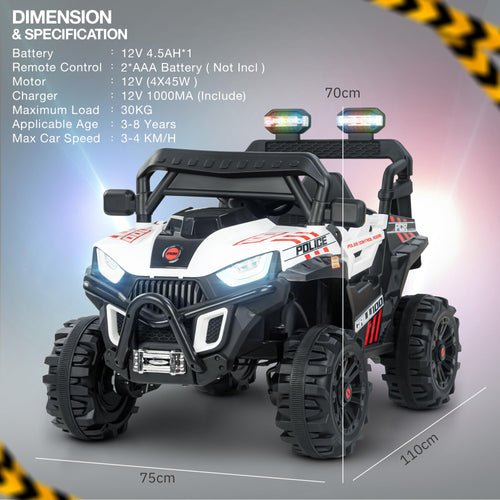 Baybee Police Edition Battery Operated Jeep for Kids BAYBEE