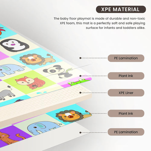 Baybee Crawling Foldable Kids Play Mat for Babies Size 180x120CM- Assorted Themes BAYBEE