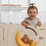 Baybee Cozybear Foldable Playard for Baby Activity Safety Fence Gate with Glowing Moon Light Baybee India