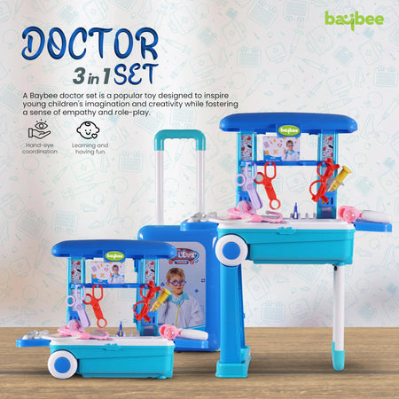 Baybee Doc-in-a-Box 3 in 1 Portable Pretend Play Doctor Set BAYBEE