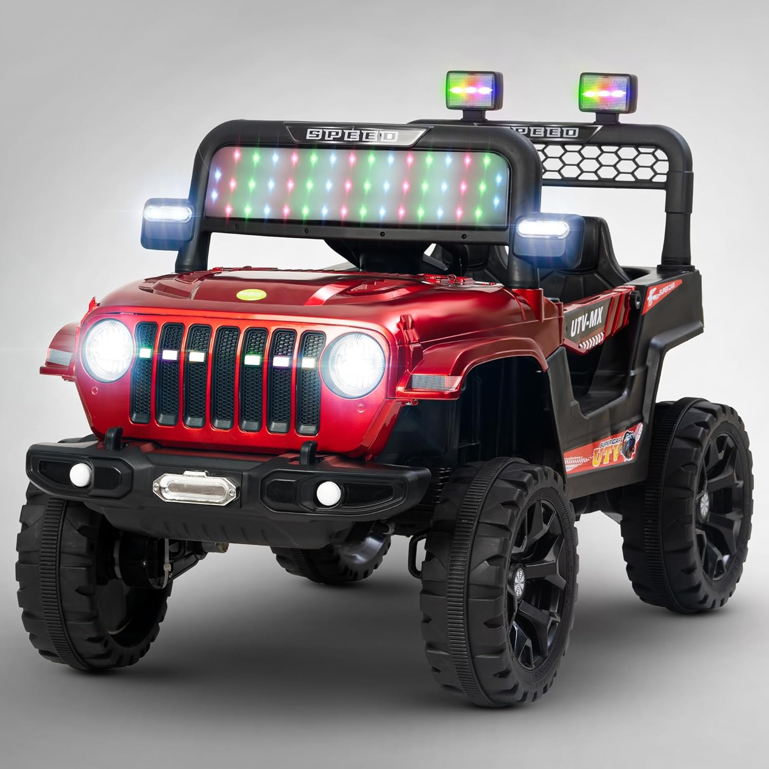 Baybee Maxey 4x4 Battery Operated Jeep for Kids, Ride on Toy Rechargeable Baby Car with LED & RGB Light & Music, Kids Big Battery Car, Electric Jeep for Kids to Drive