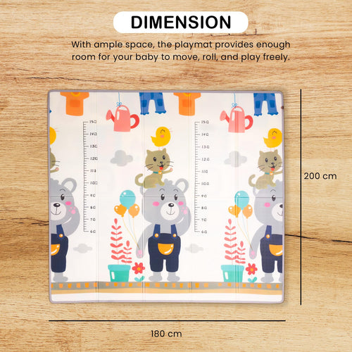 Baybee Baby Double Sided Play Mat Foldable Crawling Mat Size W-180cm X H-200 cm - Assorted Themes BAYBEE