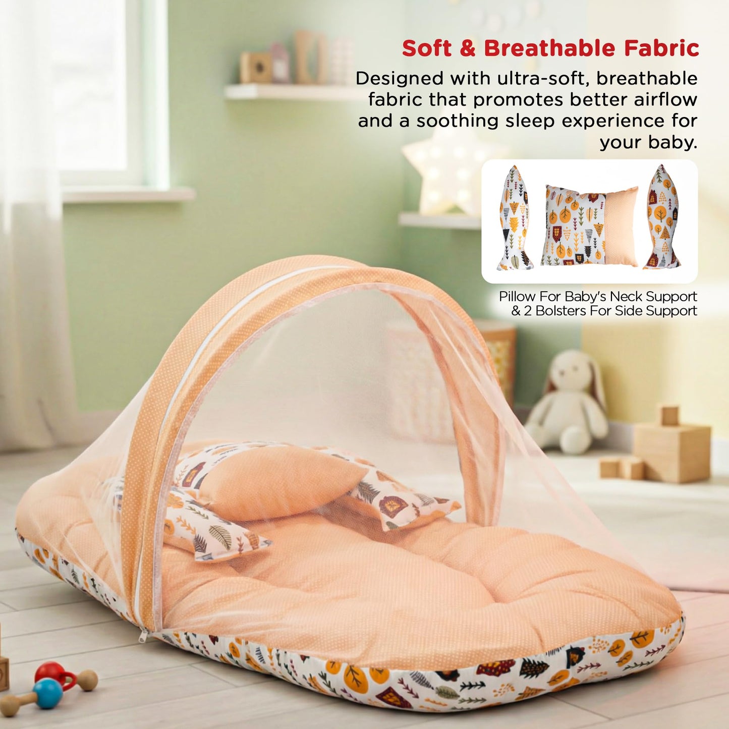 Baybee Baby Bedding Set for New Born Baby, Bed Mattress with Mosquito Net Baybee India