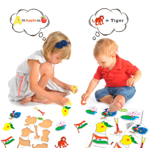 Baybee Wooden National Symbols with Picture and Learning Educational Board for Kids with Knob BAYBEE