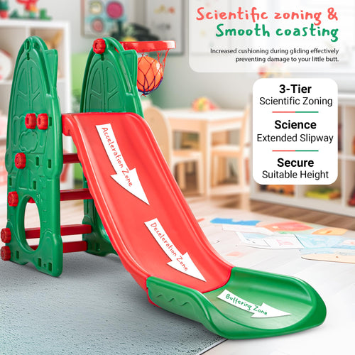 Baybee Garden Swing & Slider for Kids | Plastic Baby Slide Cum Swing Combo with Baby Basket Ball Toy for Home/Indoor/Outdoor Play Toys BAYBEE