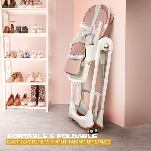 Baybee Nivio Convertible 3-in-1 Baby High Chair for Kids, Baby Swing Chair with 5 Height Adjustable, Footrest, Tray, 160° Recline, Safety Belt & Wheels Baybee India