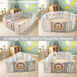 Baybee Lion Kids Playpen for Babies Foldable Baby Play Area Indoor Setup (20 Panels) BAYBEE