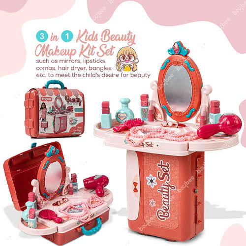 Baybee 3 in 1 Kids Beauty Makeup Kit Set Toys for Girls, Convertible Dressing Table & Suitcase BAYBEE