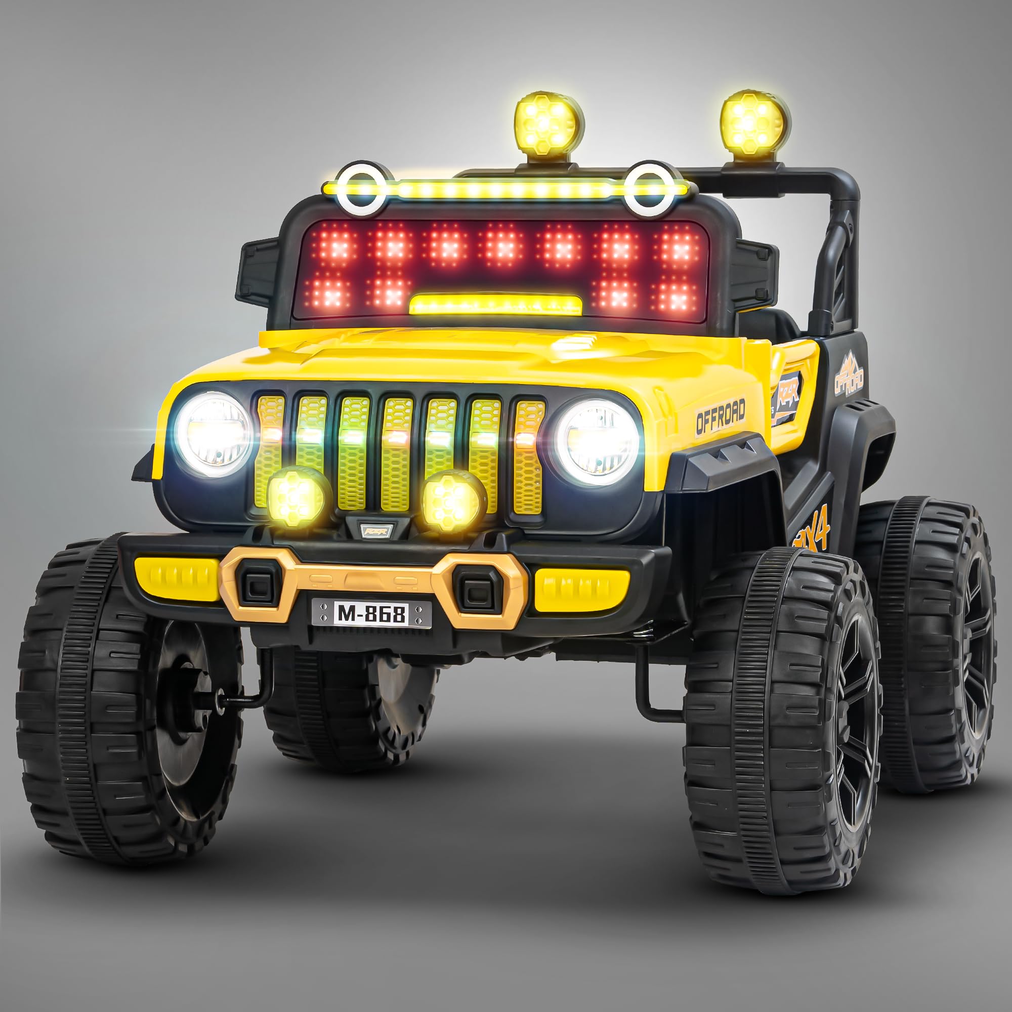 Baybee Droxy Battery Operated Jeep for Kids with RGB Windshield Light, Bluetooth, USB & Music | Electric Jeep Car for Kids