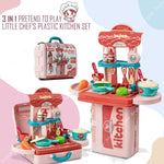 Baybee 3 in 1 Kitchen Set for Kids Portable Pretend Play Little Chef Plastic Toys