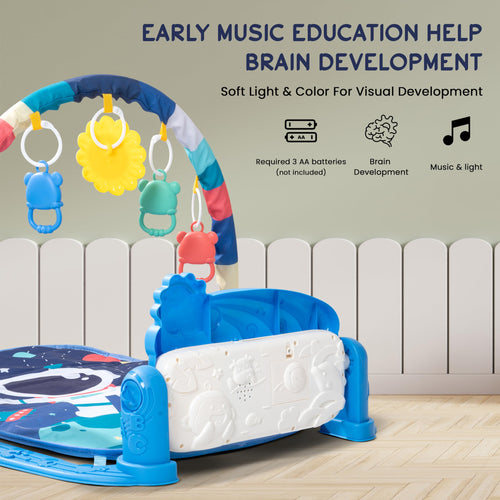 2 in 1 Kick Piano Playgym for Babies, Activity Play Gym for Baby with 5 Hanging Rattle Toy BAYBEE