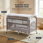 Baybee 3 IN 1 Baby Bedside Crib with Playpen for Babies Baybee India