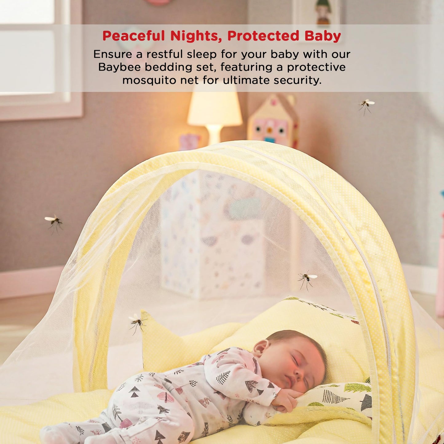 Baybee Baby Bedding Set for New Born Baby, Bed Mattress with Mosquito Net Baybee India