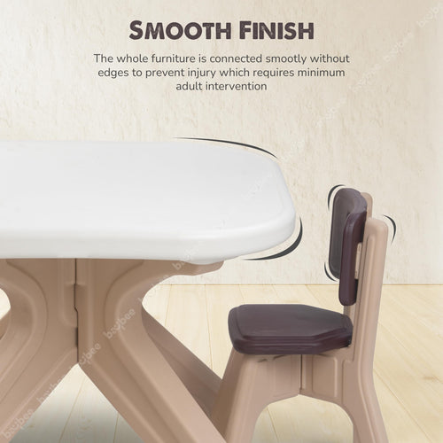 BAYBEE Deskzy Kids Study Table for Students with 2 Chair Set, Foldable Desk & Chair Set for Kids at Home or School | Reading & Writing Study Table for Kids BAYBEE