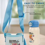 Baybee 2 in 1 PandaPlunge Baby Sipper Bottle with Straw for Kids Sipper Water Bottle (550ml) BAYBEE
