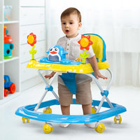 Baybee Clora Baby Push Walker for Kids | Activity Kids Round Walker with 3 Height Adjustable, Parental Handle, Light & Musical Toy Rattles | Baby Standing Walker for Babies 6-24 Months Boys Girls