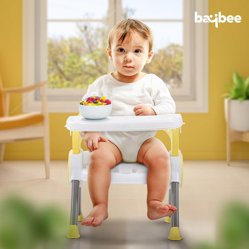 Baybee Plastic Booster Chair for Kids, Ergonomic Feeding Chair with Cushion Seat & High Backrest BAYBEE