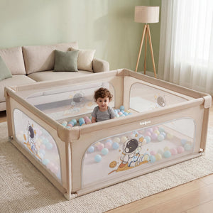 Baybee Kids Playpen for Babies with Colourful Balls (120 x 120 CM )