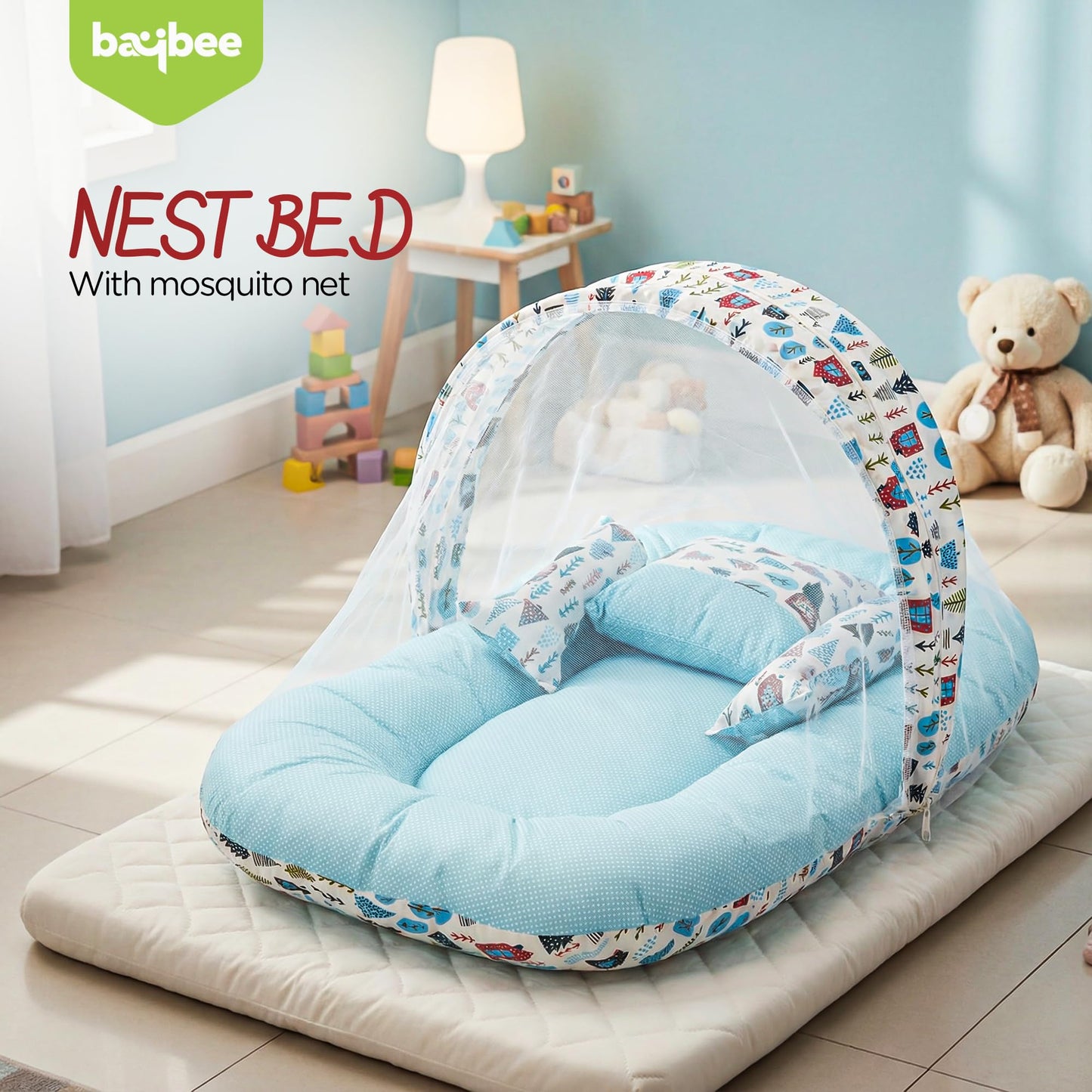 Baybee Baby Bedding Set for New Born Baby, Bed Mattress with Mosquito Net Baybee India