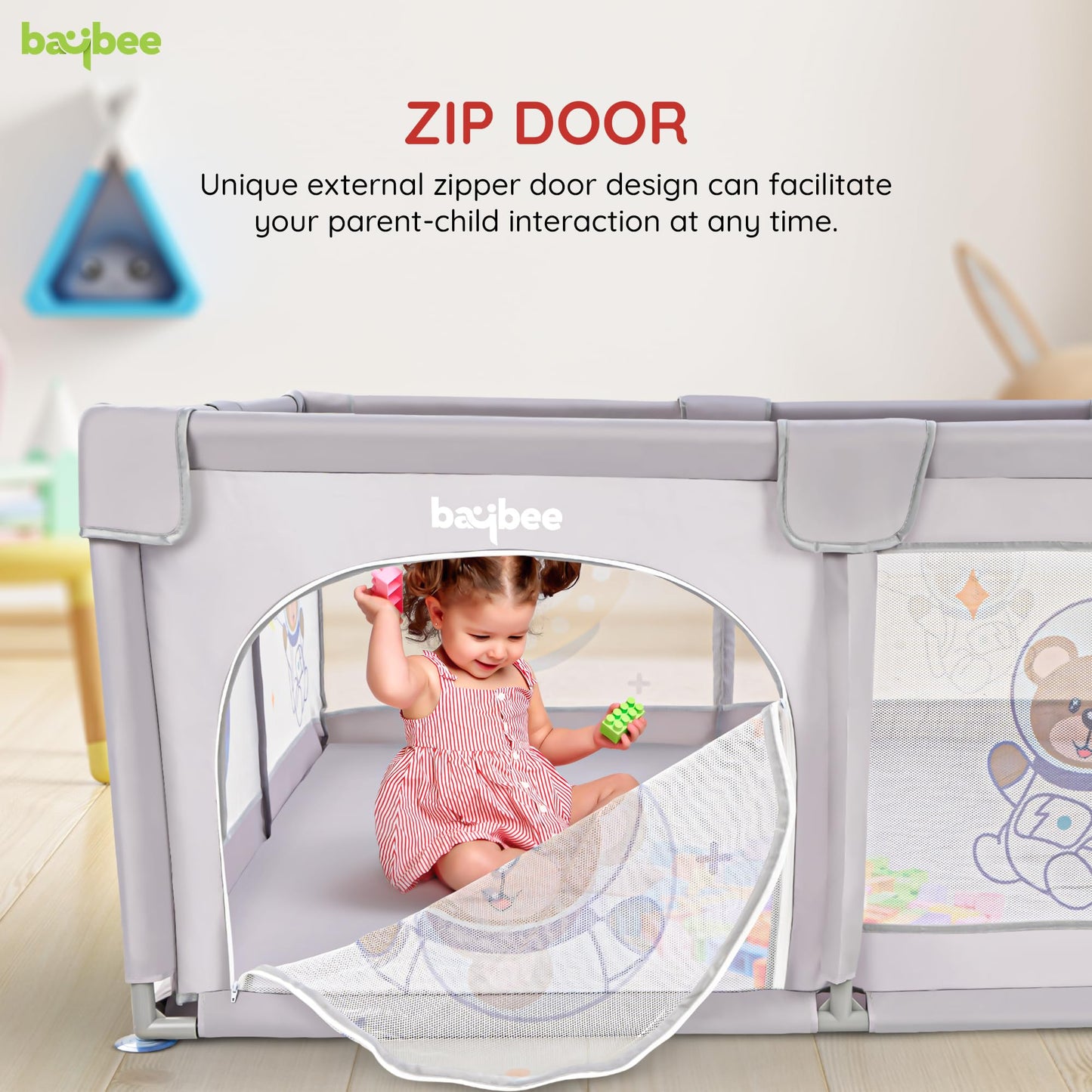 Baybee Playard Playpen for Kids, Smart Folding & Portable Baby Activity with Safety Lock & Suction Cup