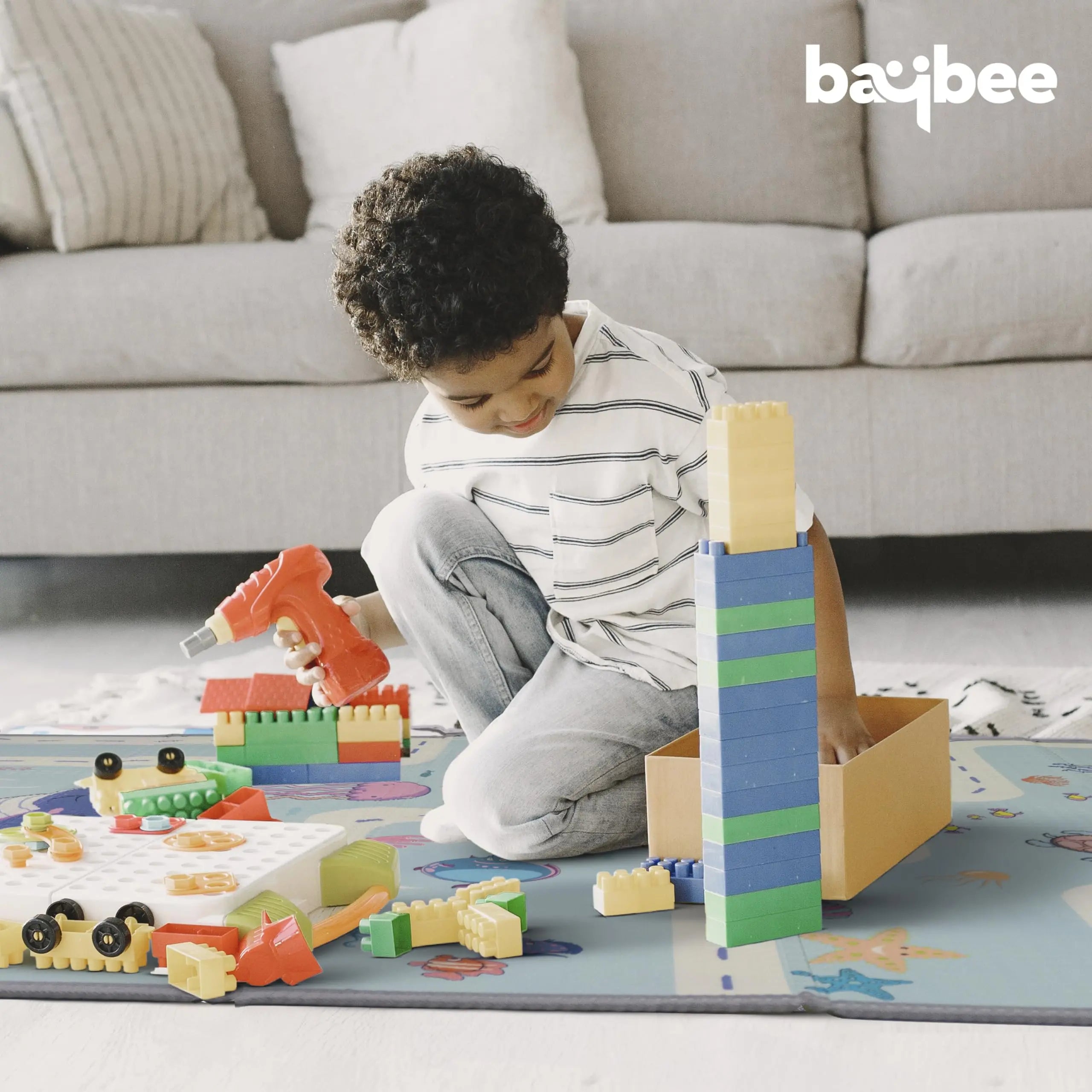 Assorted Themes Baby Double Sided Play Mat Foldable Crawling Mat Size W-180cm X H-120 cm BAYBEE