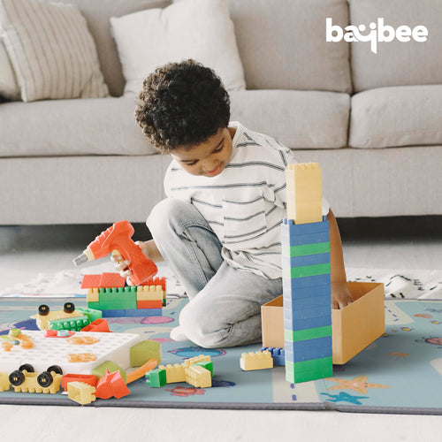 Assorted Themes Baby Double Sided Play Mat Foldable Crawling Mat Size W-180cm X H-120 cm BAYBEE