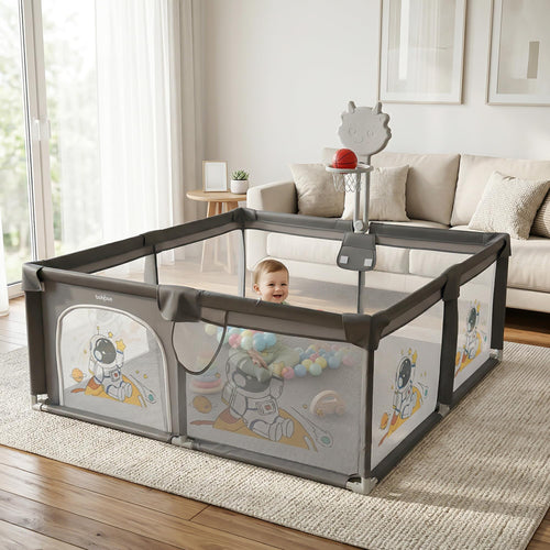 Baybee Kids Playpen for Babies with Basket Ball Hoop (180 x 150 CM)