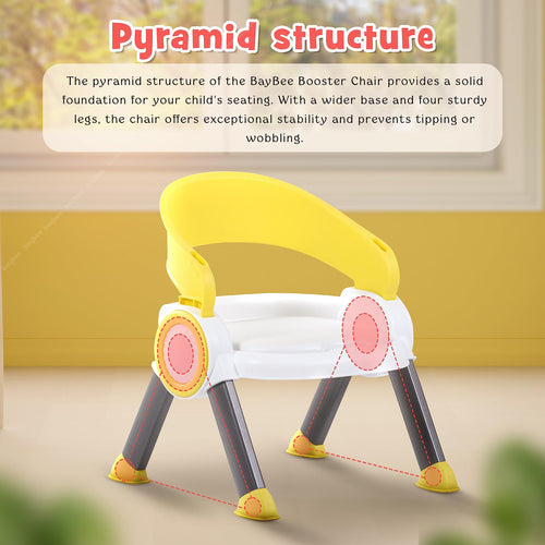 Baybee Plastic Booster Chair for Kids, Ergonomic Feeding Chair with Cushion Seat & High Backrest BAYBEE