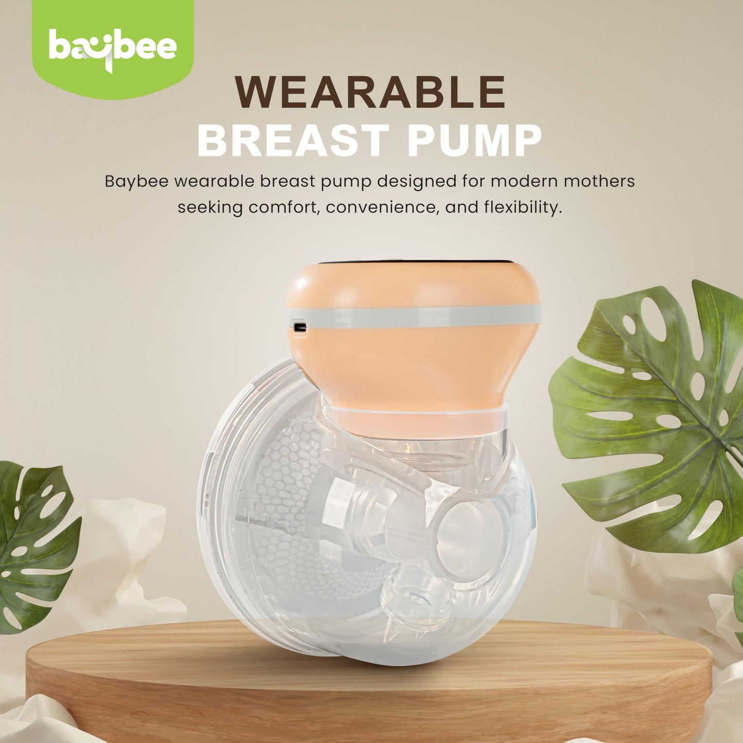 Baybee Wearable Electric Breast Pump for Feeding Mothers, Automatic Breast Feeding Pump Electrical with Led Screen