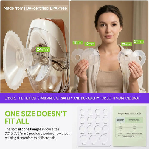 Baybee Ultimate Pro Wearable Breast Pump Electric Sizes (17 / 19 / 21 / 24 mm) Baybee