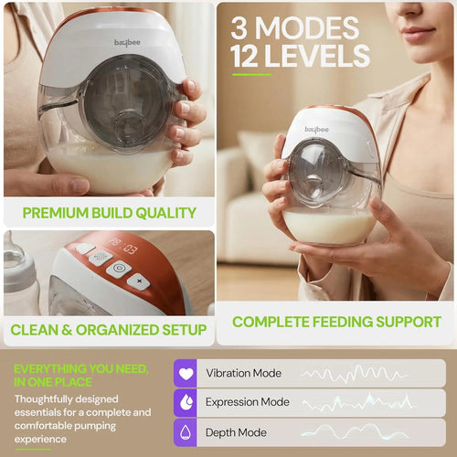 Baybee Ultimate Pro Wearable Breast Pump Electric Sizes (17 / 19 / 21 / 24 mm) Baybee