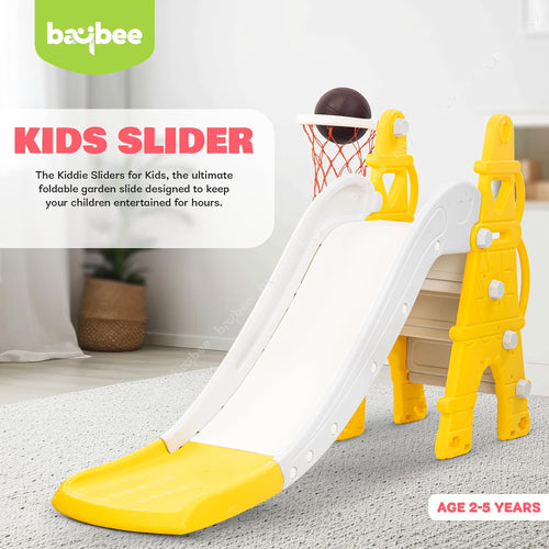 Baybee 2 in 1 Caste Sliders for Kids, Foldable Garden Kids Slider with Basketball Hook Baybee India