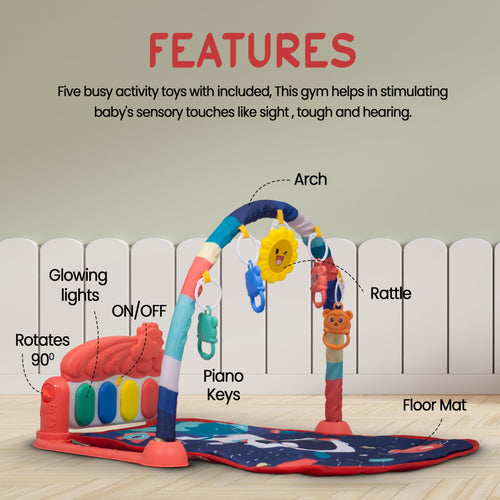Universe Theme Kick & Play Piano Playgym for Babies with Hanging Rattles - Piano Baybee India