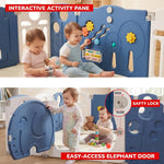 Baybee 2-in-1 Foldable Kids Playpen (18 Panel)with Basketball Set & Sensory Toys Baybee India