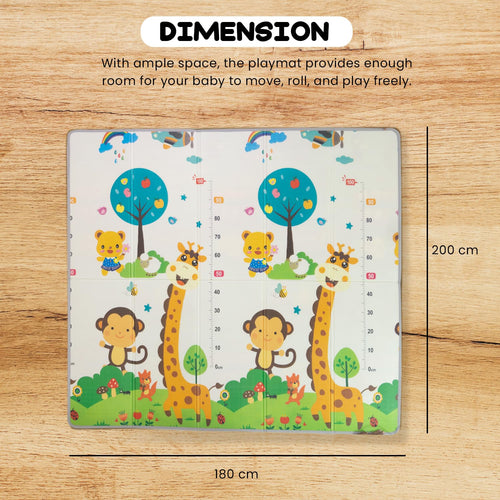 Forest Theme Baby Double Sided Play Mat Foldable Crawling Mat Size W-180cm X H-200 cm Assorted Themes BAYBEE