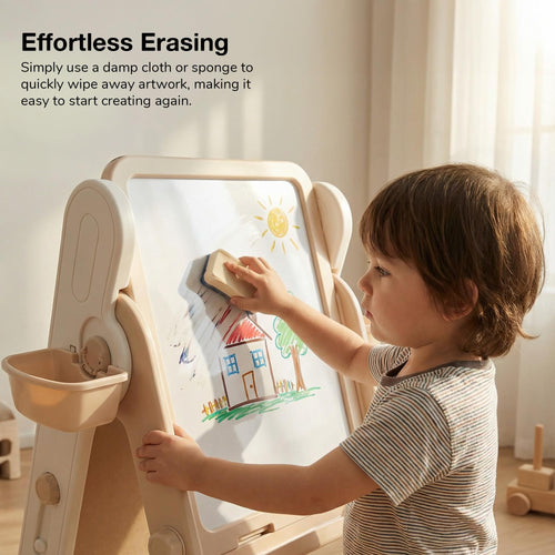 Baybee 2-in-1 Convertible Drawing & Writing Table for Kids Study Table with Whiteboard, Storage & Ergonomic Chair Baybee India