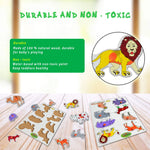 Baybee Wooden Wild Animals Puzzle Games for Kids Toys with Knob BAYBEE