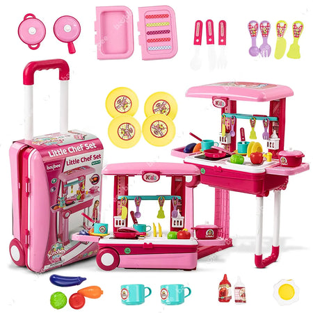 Baybee 2 in 1 Kitchen Set for Kids, Portable Pretend Play Toys BAYBEE